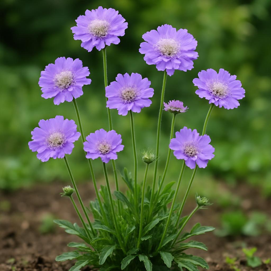 Lila Kaukasische Witwenblume — KI-erzeugte Illustration