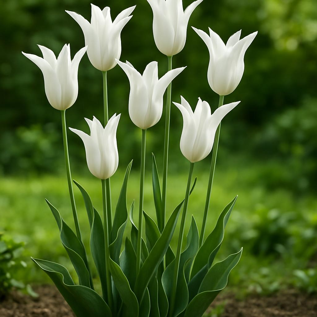 Weiße Lilienblüttulpe